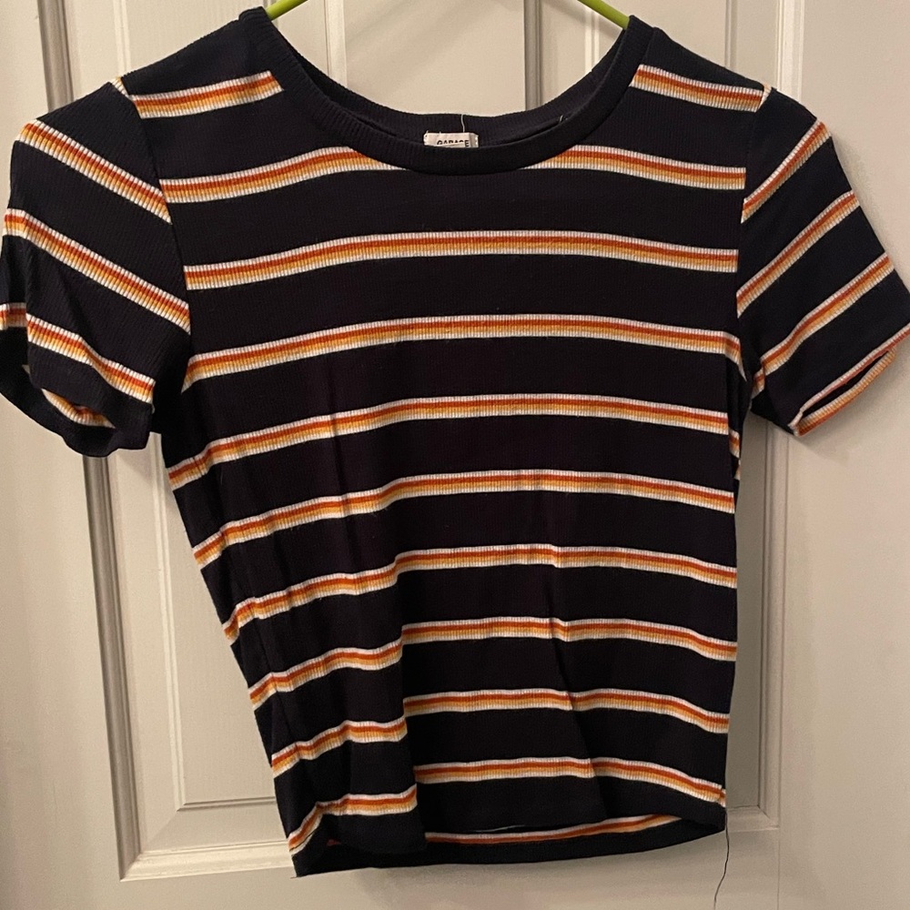 Dark blue multi color shirt